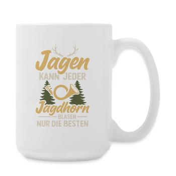 Hunting Horn Hunter Hunting Horn Blower Hunting Hunting - Large Mug 440 ml - white - Right