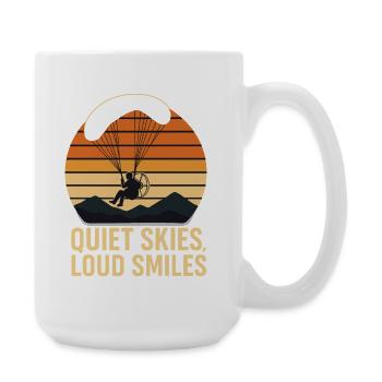 Calm skies, loud smiles Paragliding - Large Mug 440 ml - white - Right