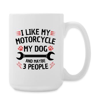 Motorcycle Dog Funny Quote - Large Mug 440 ml - white - Right