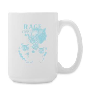 Rage Verzehrt Mich Katzenkunst - Große Tasse 440 ml - Weiß - Rechts