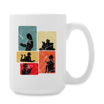 Reading Books, Bookworm - Large Mug 440 ml - white - Right