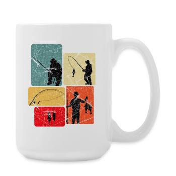 Angeln Angler - Große Tasse 440 ml - Weiß - Rechts