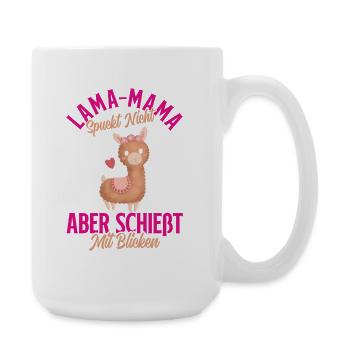 Soon mom LLAMA MOM DOESN'T SPIT LOOKS - Large Mug 440 ml - white - Right