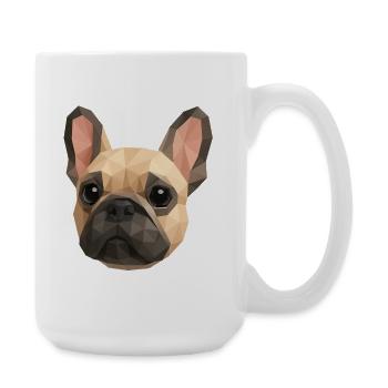 Polygon French Bulldog – Geometric Art - Large Mug 440 ml - white - Right