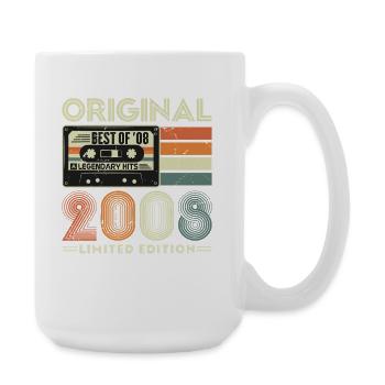 Original 2008 Vintage Vintage Birthday Retro - Large Mug 440 ml - white - Right