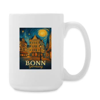 Bonn Night City Poster - Large Mug 440 ml - white - Right