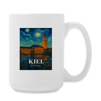 Kiel Night View Poster Kiel Germany - Large Mug 440 ml - white - Right