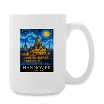 Hannover Nachtstern Skyline - Große Tasse 440 ml - Weiß - Rechts