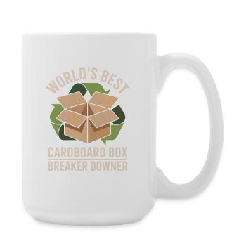 World's Best Cardboard Box Breaker Downer - Große Tasse 440 ml - Weiß - Rechts