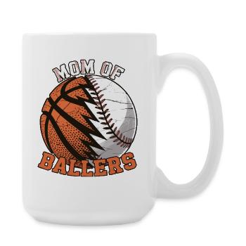 Mom of Ballers – Sportmama Design - Large Mug 440 ml - white - Right