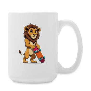 Lionceau Skateboard Power - Grande tasse 440 ml - blanc - Droite
