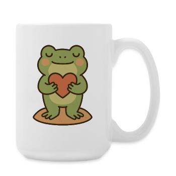 Grenouille avec cœur – Design d’amour - Grande tasse 440 ml - blanc - Droite