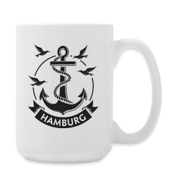 Hamburg Anker Maritimes Wappen Moin - Große Tasse 440 ml - Weiß - Rechts