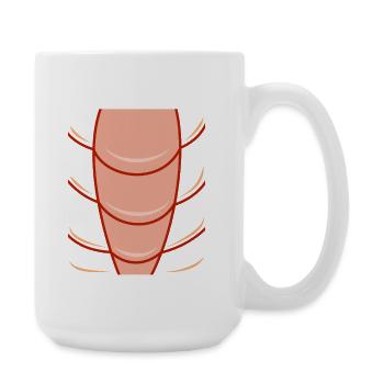 Funny Shrimp Belly Lazy Halloween Costume Outfit - Large Mug 440 ml - white - Right