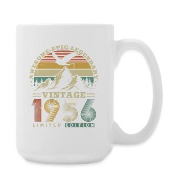 1956 Vintage Vintage Anniversaire Cadeau Rétro - Grande tasse 440 ml - blanc - Droite