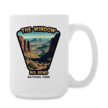Big Bend National Park Window Landscape Mountains - Large Mug 440 ml - white - Right