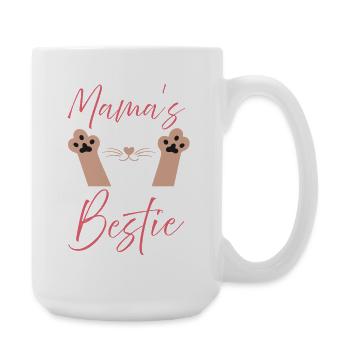Mamas Bestie Paw Print Typography - Large Mug 440 ml - white - Right