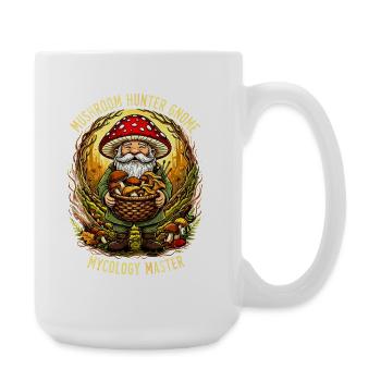 Mushroom Hunter Gnome | Mushroom Picker Mycology Master - Large Mug 440 ml - white - Right