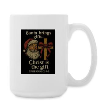 Le Christ est le cadeau : la Croix du Père Noël - Grande tasse 440 ml - blanc - Droite