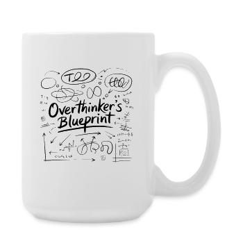 Chaotische Skizze – Gedanken im Chaos - Große Tasse 440 ml - Weiß - Rechts