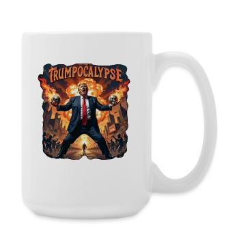 Apocalyptic leader in the firelight - Large Mug 440 ml - white - Right
