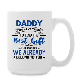 Father Quote Dad Family Saying - Große Tasse 440 ml - Weiß - Rechts