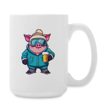 Sow Piglet Ski Goggles Skiing - Large Mug 440 ml - white - Right