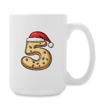 5 Zahl Keks Weihnachten - Große Tasse 440 ml - Weiß - Rechts