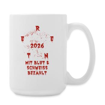 Pension 2026 paid for with blood and sweat Pentagram - Large Mug 440 ml - white - Right