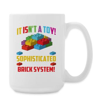 Ausgeklügeltes ineinandergreifendes Ziegelsystem Humor - Große Tasse 440 ml - Weiß - Rechts