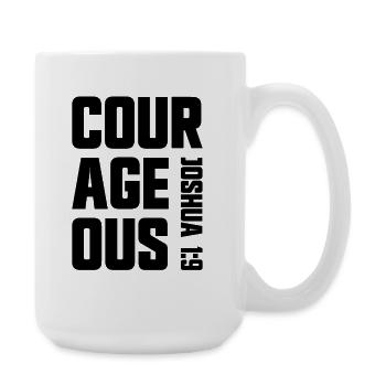 Courageous Joshua 1:9 Christian Faith Jesus - Large Mug 440 ml - white - Right