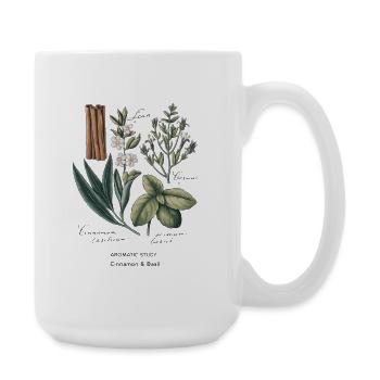 Botanical Art - Cinnamon & Basil - Large Mug 440 ml - white - Right