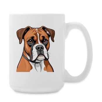 Portrait de boxeur - Grande tasse 440 ml - blanc - Droite