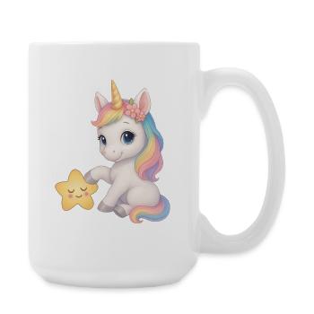 Fille arc-en-ciel Licorne Licorne - Grande tasse 440 ml - blanc - Droite