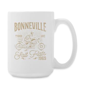 Bonneville Salt Flats Motorrad Geburtstag 1969 - Große Tasse 440 ml - Weiß - Rechts