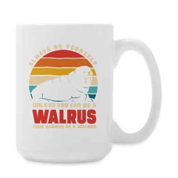 Walrus Self-Confidence Retro - Large Mug 440 ml - white - Right