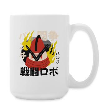 Flammenhelm Krieger Japanischer Stil - Große Tasse 440 ml - Weiß - Rechts