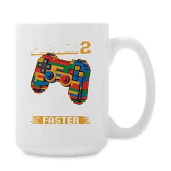 Building Blocks Gamer Gaming Brick Builder - Große Tasse 440 ml - Weiß - Rechts