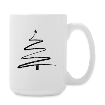 Christmas tree Merry Christmas - Large Mug 440 ml - white - Right
