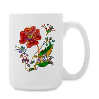 Fleur - Grande tasse 440 ml - blanc - Droite