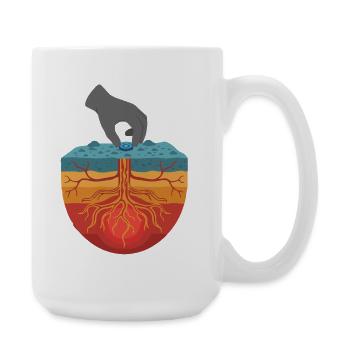 Geothermal Tech - Der Wärmesucher der Erde - Große Tasse 440 ml - Weiß - Rechts