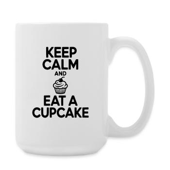 Restez calme et mangez un cupcake - Grande tasse 440 ml - blanc - Droite