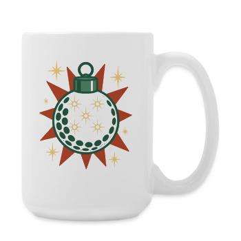 Funny Golf Ball Merry Christmas - Large Mug 440 ml - white - Right