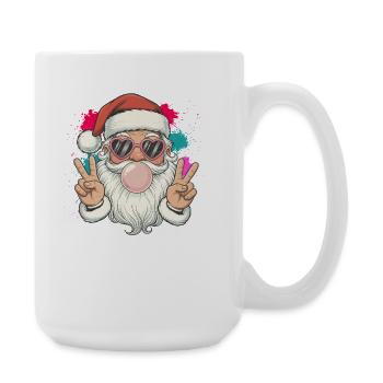 Le Père Noël souffle du chewing-gum - Grande tasse 440 ml - blanc - Droite