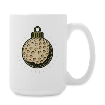 Funny Golf Christmas Ball Design - Large Mug 440 ml - white - Right