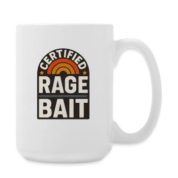Rage Bait Patch Funny Saying  - Large Mug 440 ml - white - Right