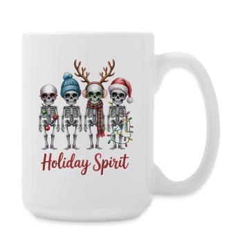Skeleton Christmas Shirt – Holiday Spirit - Large Mug 440 ml - white - Right