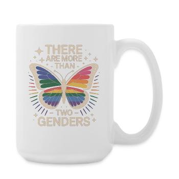 Regenbogen Schmetterling LGBTQ Shirt für Vielfalt  - Große Tasse 440 ml - Weiß - Rechts