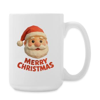 Polygon Père Noël – Joyeux Noël moderne - Grande tasse 440 ml - blanc - Droite