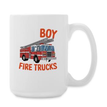 Just a boy who loves fire trucks - Large Mug 440 ml - white - Right